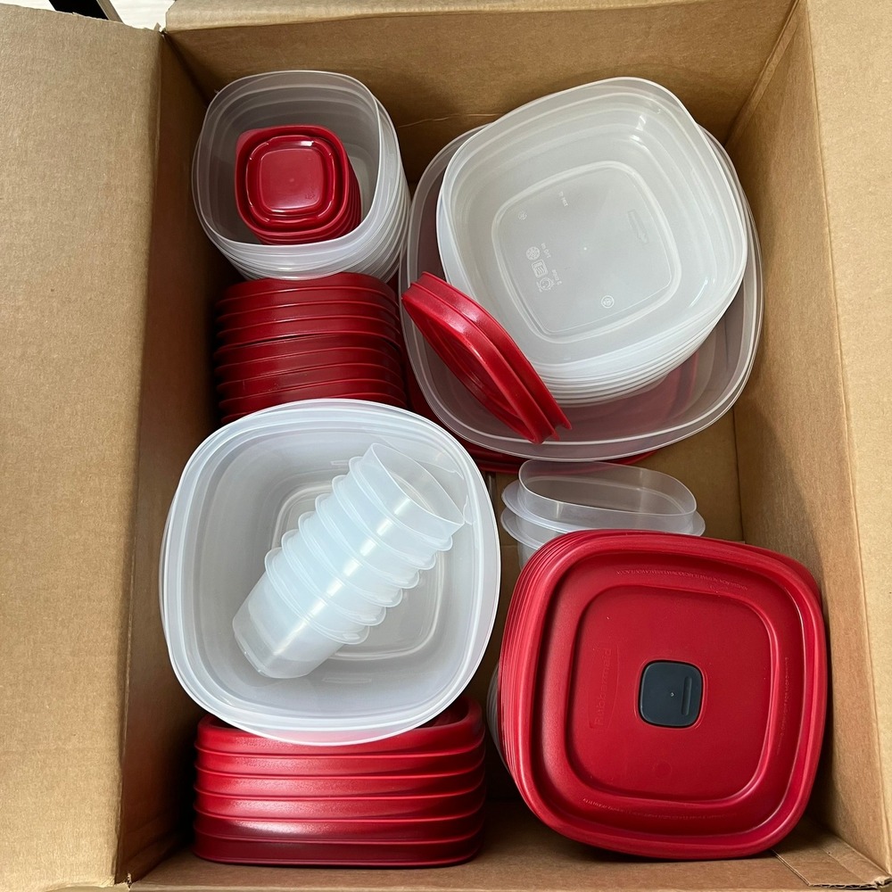 Rubbermaid 60pc Food Storage Container Set Unisex OS Red New TakeAlongs - Picture 2 of 8